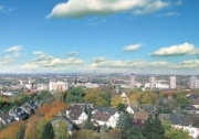 Panorama der Innenstadt in Mülheim an der Ruhr.