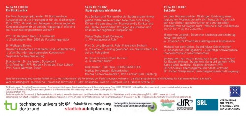 Programm städtebauliches Kolloquium Quelle/Autor: TU Dortmund Programm städtebauliches Kolloquium